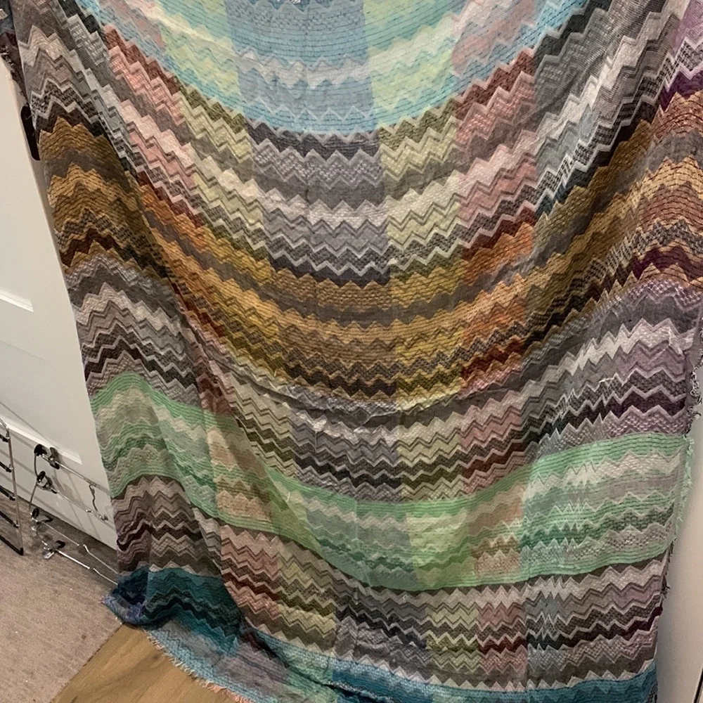 Woven Heart Multicolored Oversized Scarf/Wrap